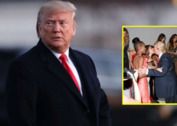 Donald Trump e ka  puthë në buzë modelen shqiptare ( foto)