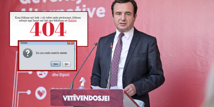 “Kam gabuar që shkrova”, VV i zhduk shkrimet dhe komunikatat nga viti 2005 deri në vitin 2014