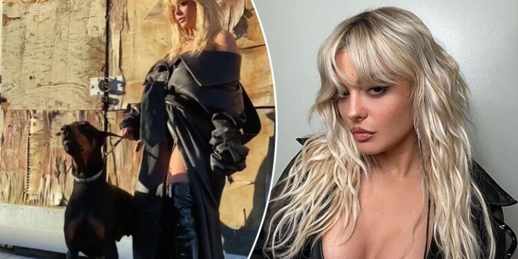 Bebe Rexha shfaqet provokuese në të zeza gjatë xhirimeve të klipit të ri