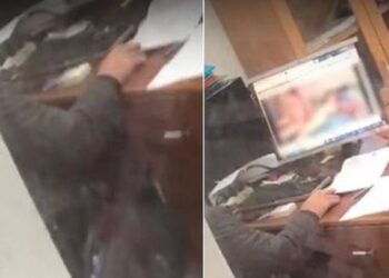 Kujdes pamjet+18/ Zyrtari i komunës shikon video porno në orarin e punës