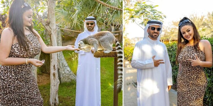 Enca në Dubai takohet me sheikun e famshëm Saif Ahmad Belhasa, e falënderon për mikpritjen në kopshtin e tij zoologjik