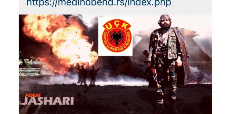 Hakohet faqja serbe, vendoset fotografia e UÇK-së dhe Adem Jasharit
