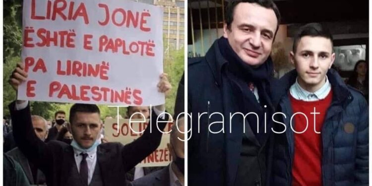 Ky i ri më këtë parullë “Liria jonë është e paplotë pa lirinë e Palestinës” është aktivist i VV-së (foto)