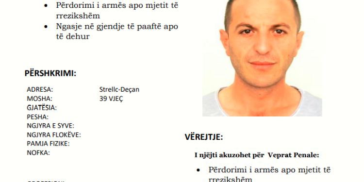 Kush e sheh këtë person, le ta lajmëron Policinë