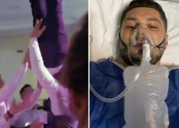 Dhëndri e thyen shpinën pasi shokët e hodhën lart në dasmën e tij