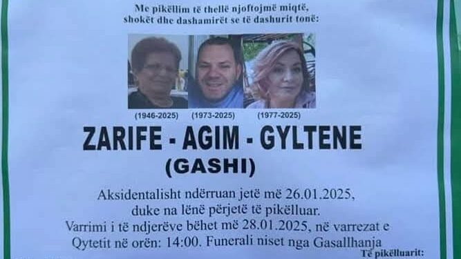 Sot u jepet lamtumira e fundit tre anëtarëve të familjes Gashi