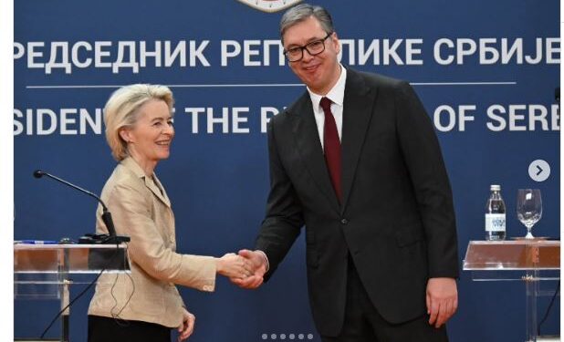 Presidentja e Komisionit Evropian: Dialogu Kosovë-Serbi, temë e takimit me Vuçiqin
